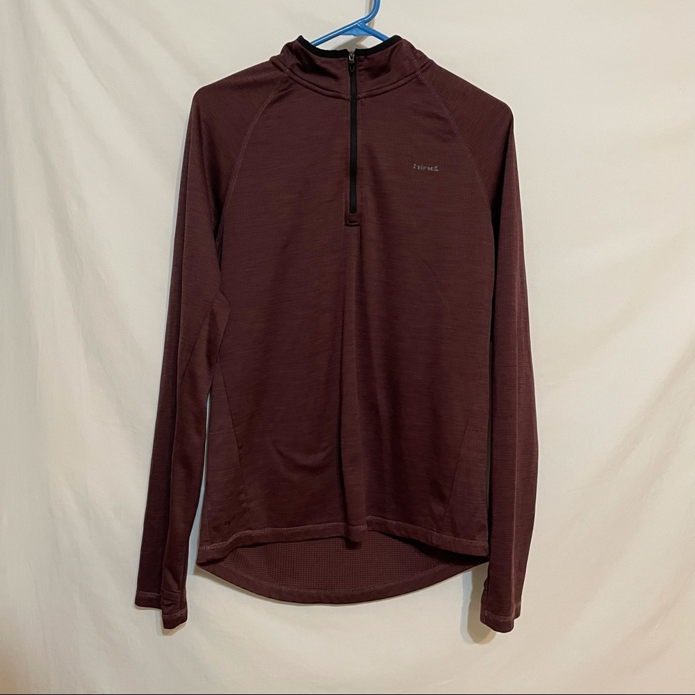 Hind Half Zip Mens Running Jacket Top Athletic Lightweight Maroon M 38 40